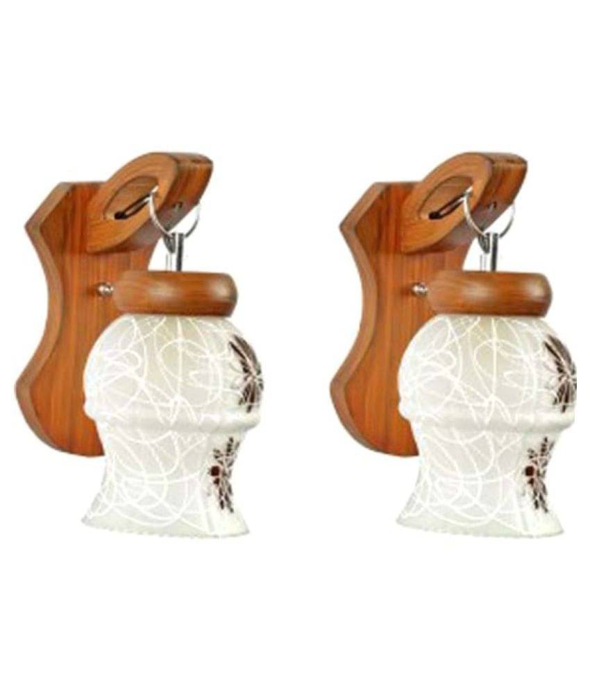 Somil Decorative Lamp Glass Wall Light White - Pack Of 2 Somil Decorative Lamp Glass Wall Light White - Pack Of 2