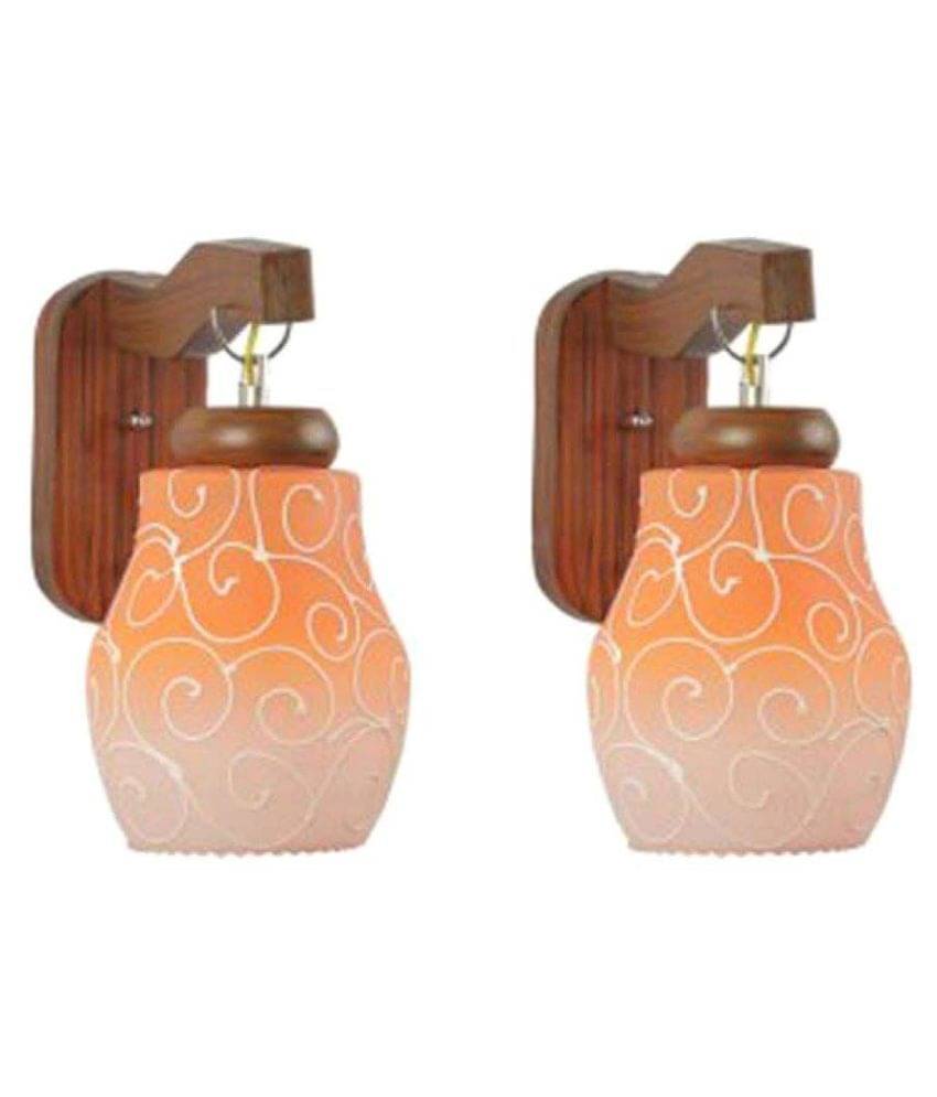     			Somil Decorative Lamp Glass Wall Light Orange - Pack Of 2