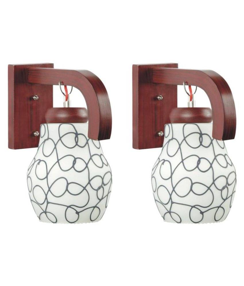 Somil Decorative Lamp Glass Wall Light White - Pack Of 2 Somil Decorative Lamp Glass Wall Light White - Pack Of 2