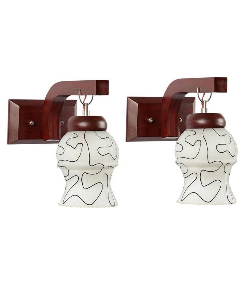 Somil Decorative Lamp Glass Wall Light White - Pack Of 2     			Somil Decorative Lamp Glass Wall Light White - Pack Of 2