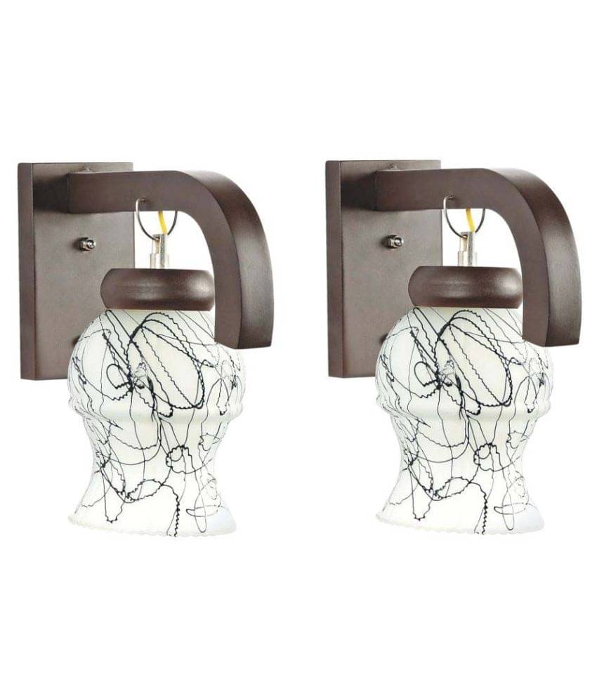 Somil Decorative Lamp Glass Wall Light White - Pack Of 2     			Somil Decorative Lamp Glass Wall Light White - Pack Of 2