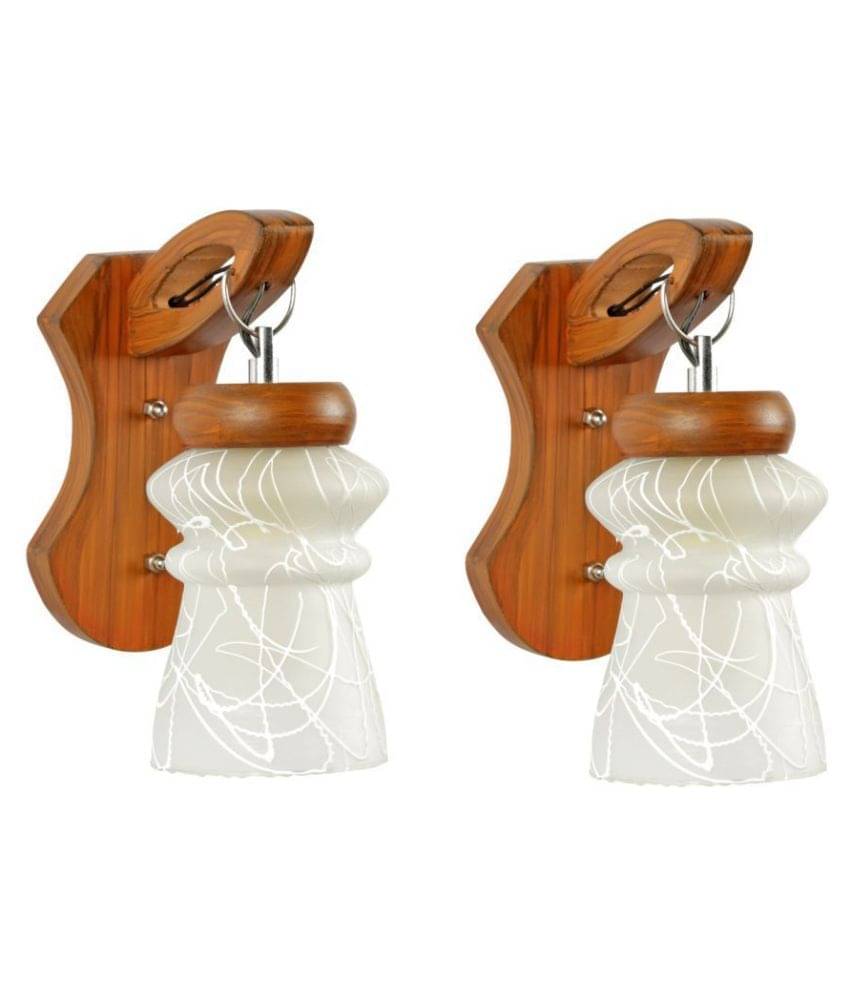 Somil Decorative Lamp Glass Wall Light White - Pack Of 2     			Somil Decorative Lamp Glass Wall Light White - Pack Of 2
