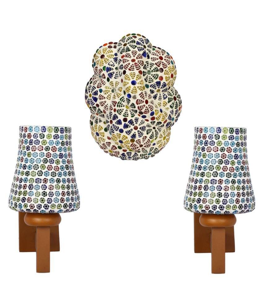Somil Decorative Lamp Glass Wall Light Multi - Pack Of 3 Somil Decorative Lamp Glass Wall Light Multi - Pack Of 3