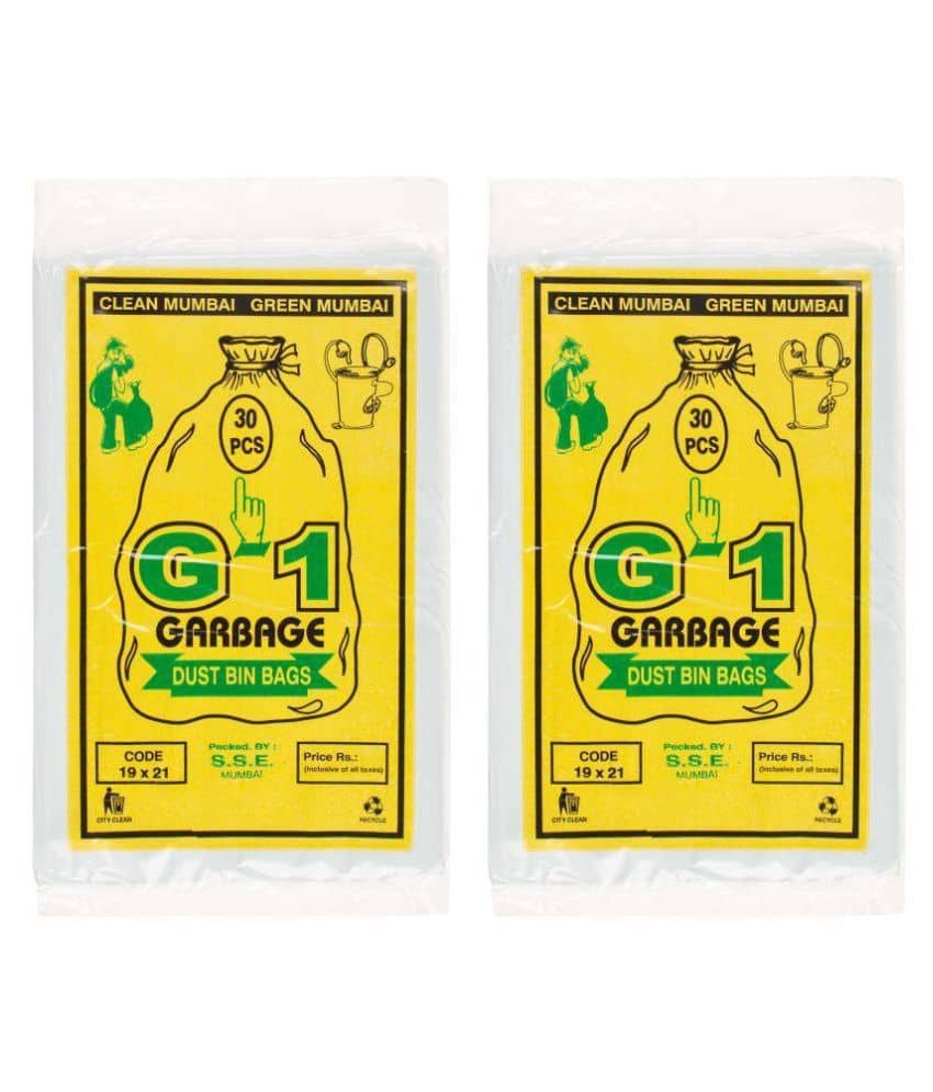 G-1 Medium 60 pcs - 19X21 Disposable Garbage Trash Waste Dustbin Bags