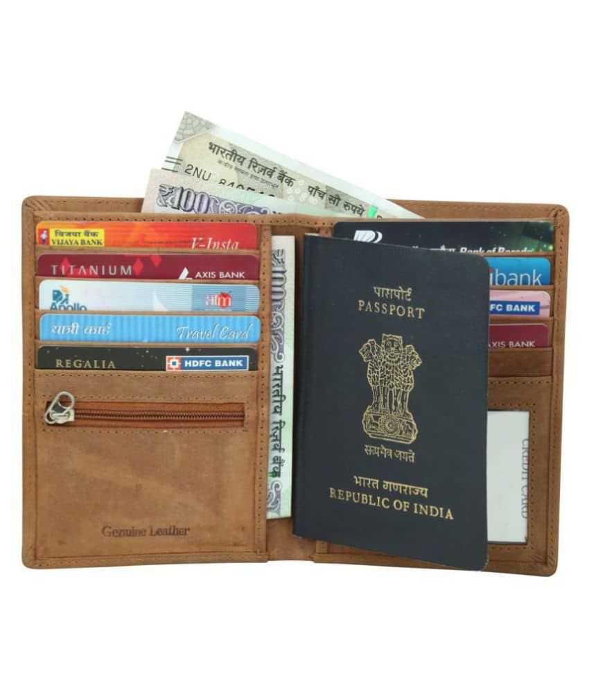 Style 98 Leather Tan Fashion Passport Wallet - Handbags | Buy online on ZillyBuy