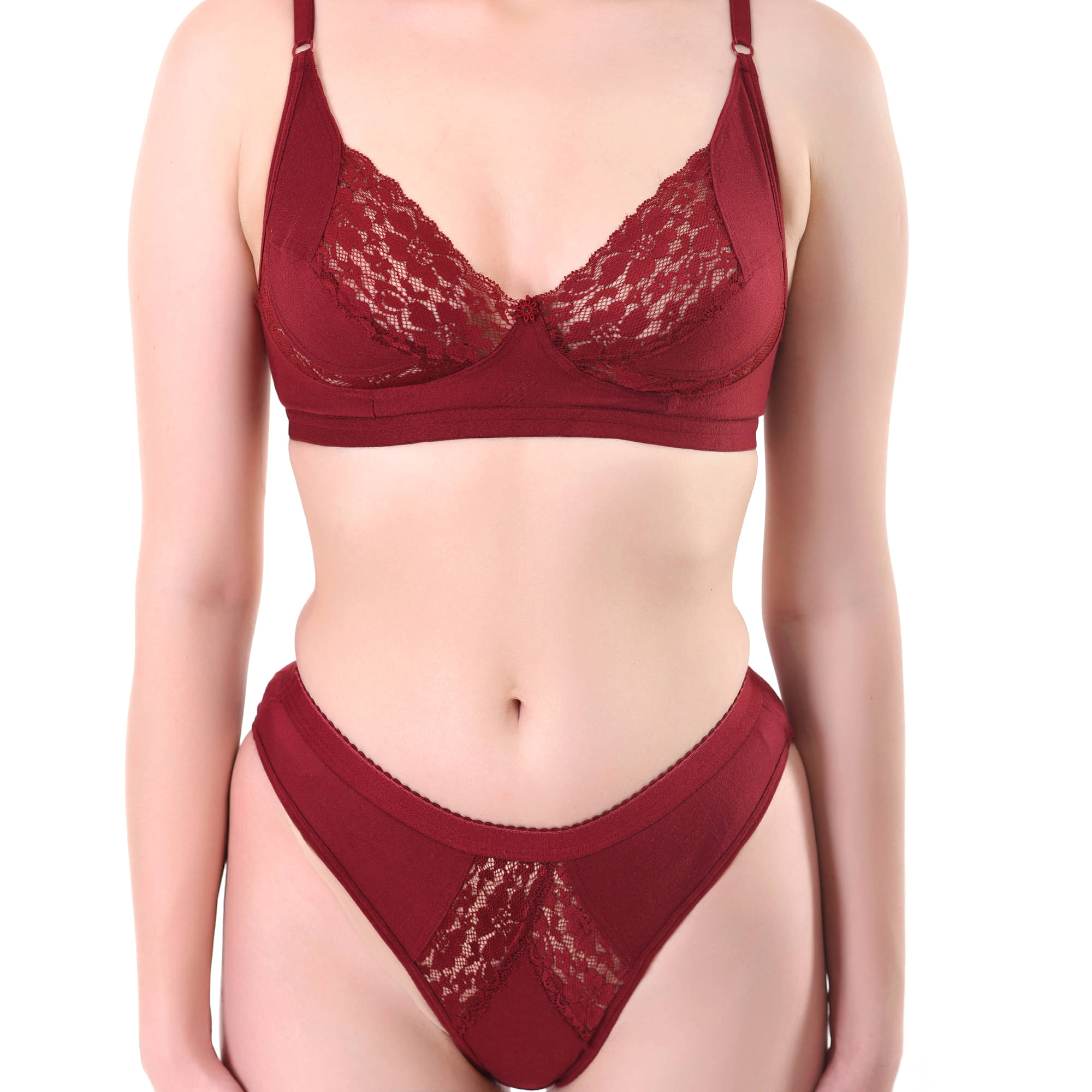 TCG Cotton Lycra Women's Bra & Panty Set ( Maroon ) TCG Cotton Lycra Women's Bra & Panty Set ( Maroon )