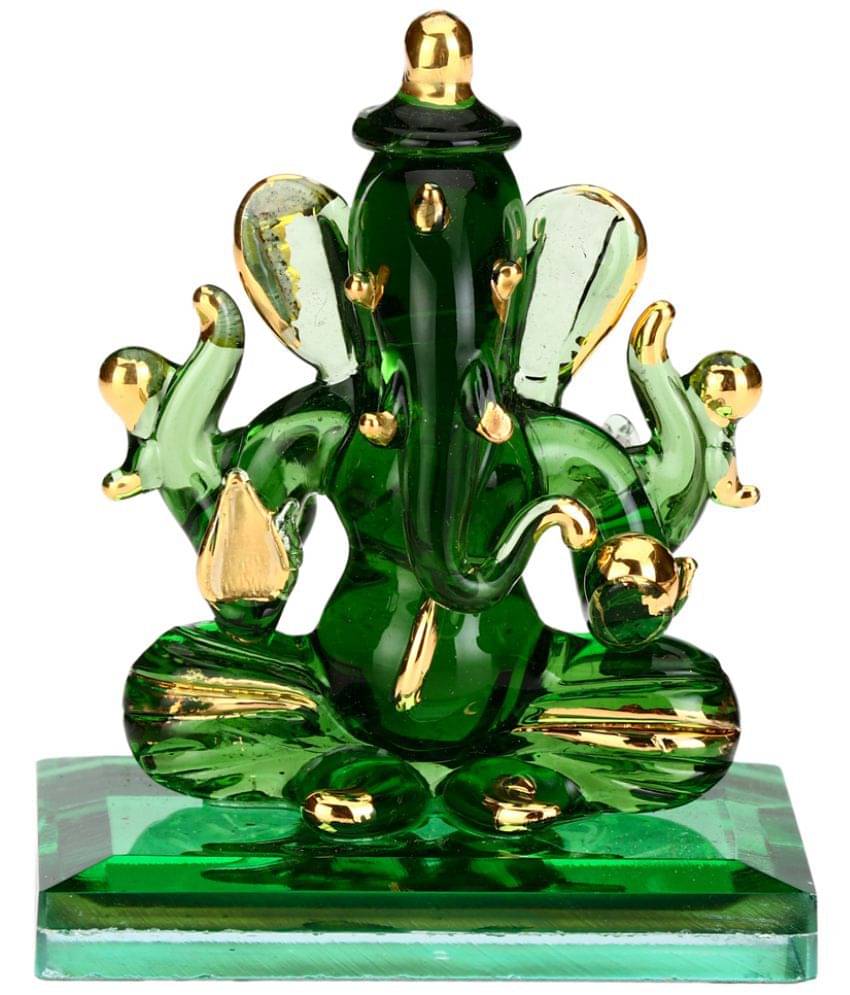     			Somil Gold Polish Decorative Crystal Ganesha Idol x cms Pack of 1