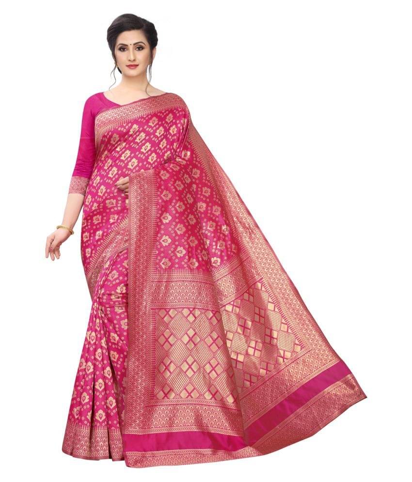 ofline selection Jacquard Self Design Saree With Unstitched Blouse Piece ( Pink )     			ofline selection Jacquard Self Design Saree With Unstitched Blouse Piece ( Pink )