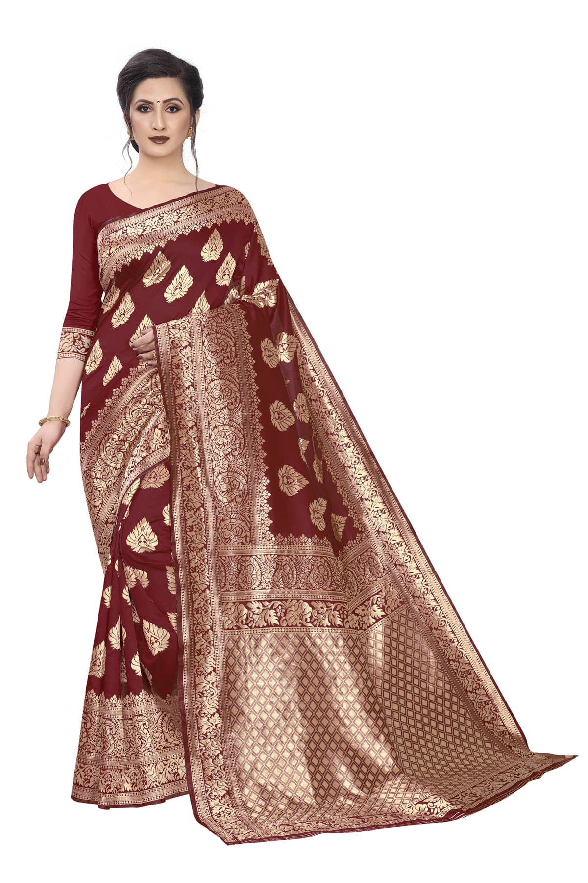 ofline selection Jacquard Self Design Saree With Unstitched Blouse Piece ( Red ) ofline selection Jacquard Self Design Saree With Unstitched Blouse Piece ( Red )