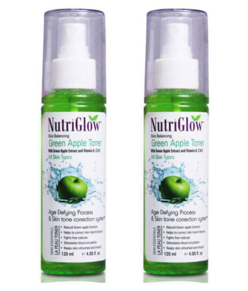 Nutriglow Green Apple Toner Skin Freshener Each 120mL Pack of 2 Nutriglow Green Apple Toner Skin Freshener Each 120mL Pack of 2