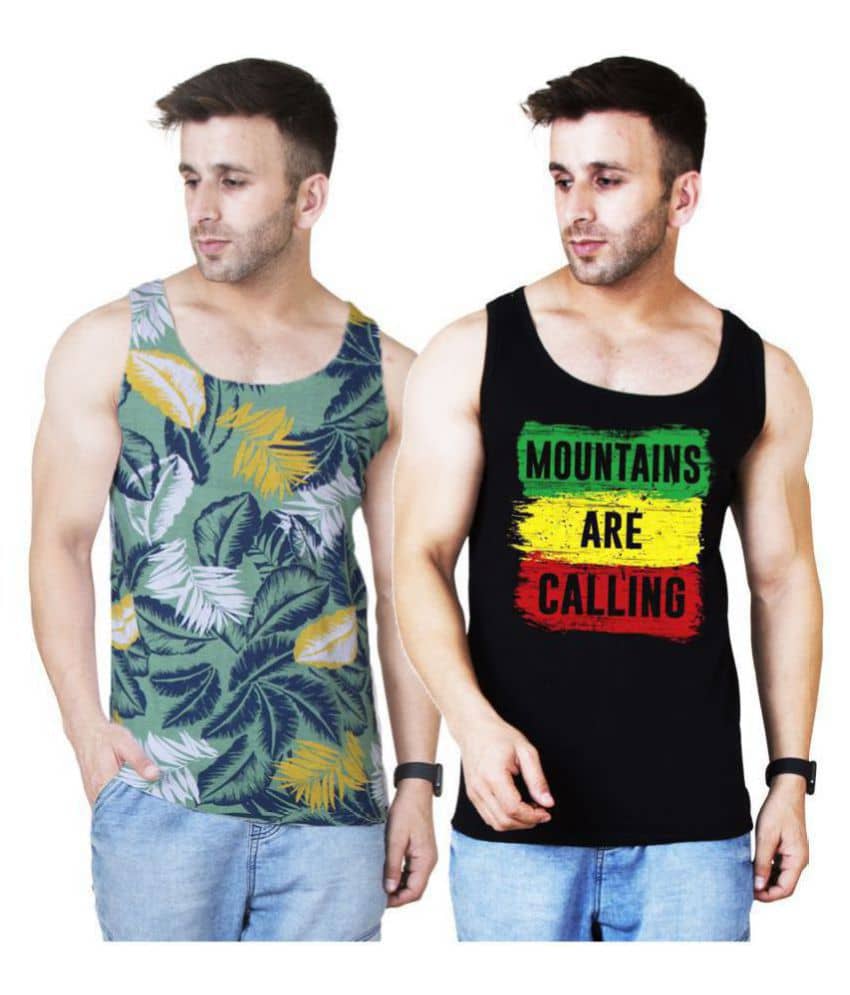Veirdo Pack of 2 Cotton Regular Fit Men's T-Shirt ( Multicolor )