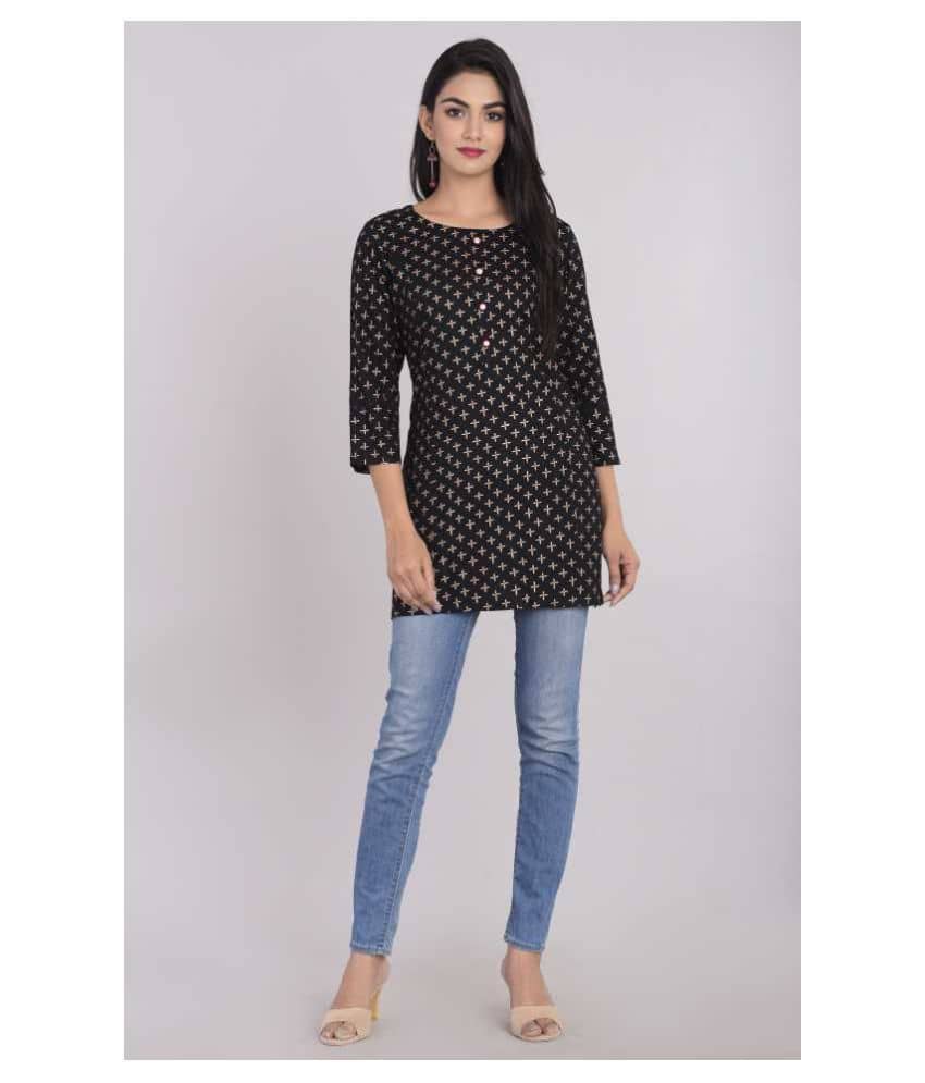 Kbz Black Rayon Straight Kurti - Kurtis, Tunics | Buy online on ZillyBuy