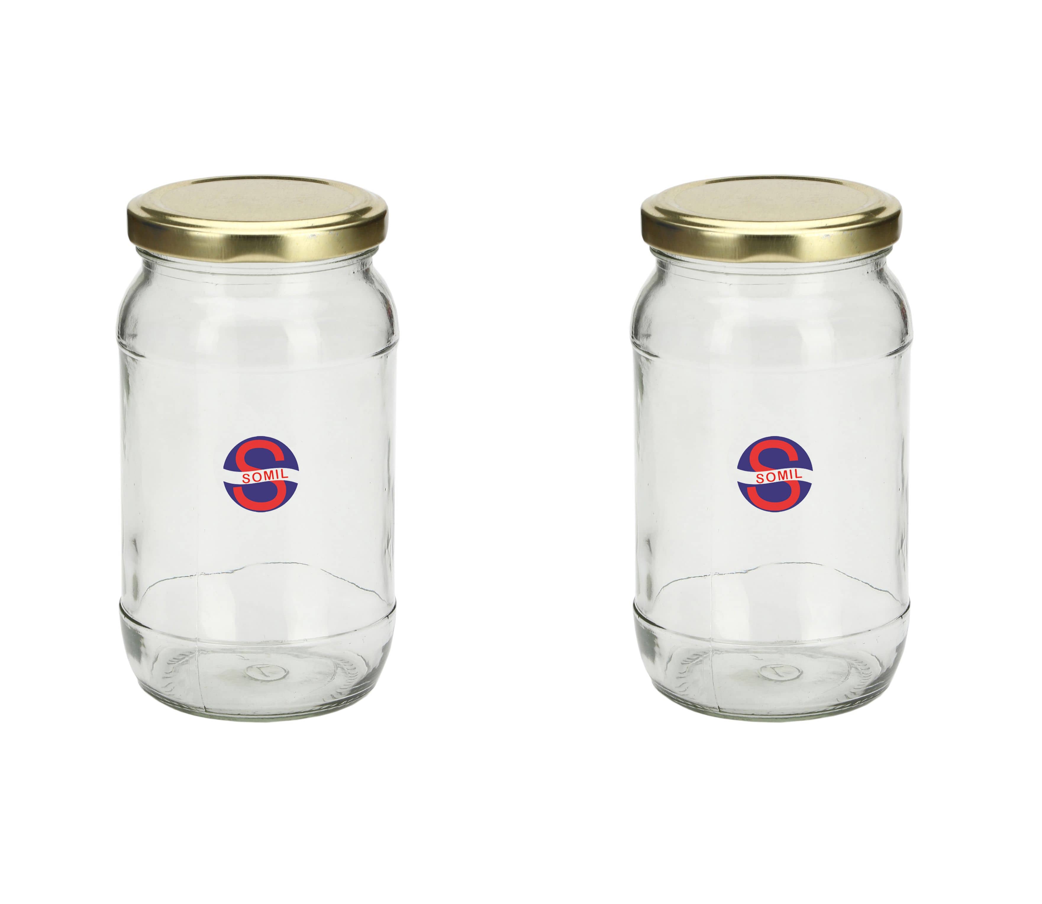 Afast Glass Container, Transparent, Pack Of 2, 500 ml