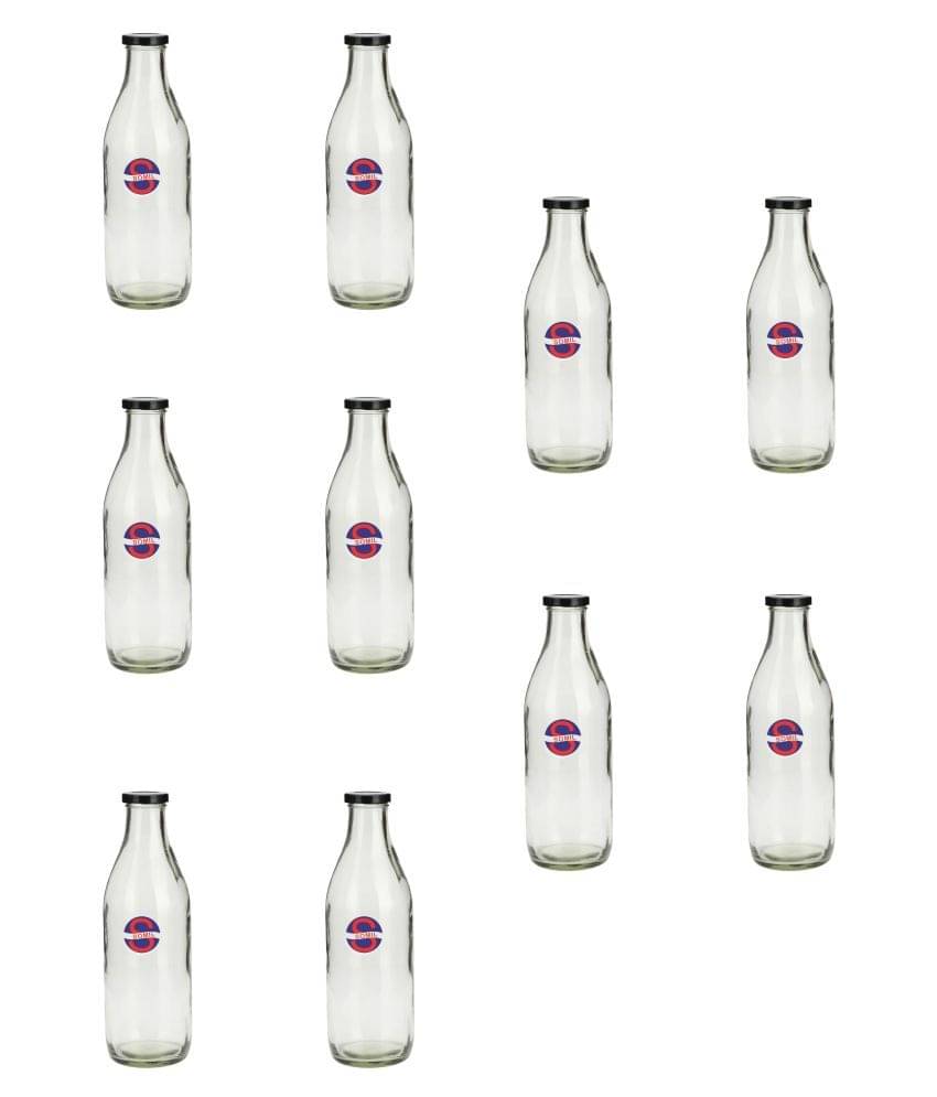     			Afast Glass Storage Bottle, Clear, Pack Of 10, 1000 ml
