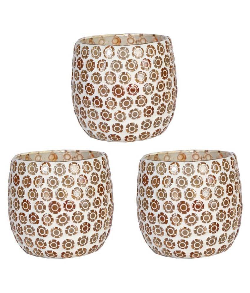 AFAST Multicolour Table Top Glass Tea Light Holder - Pack of 3 AFAST Multicolour Table Top Glass Tea Light Holder - Pack of 3
