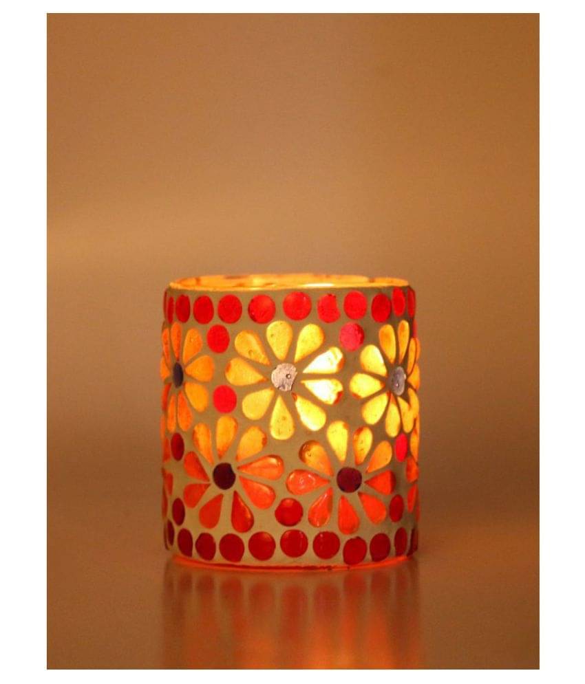     			AFAST Multicolour Table Top Glass Tea Light Holder - Pack of 1