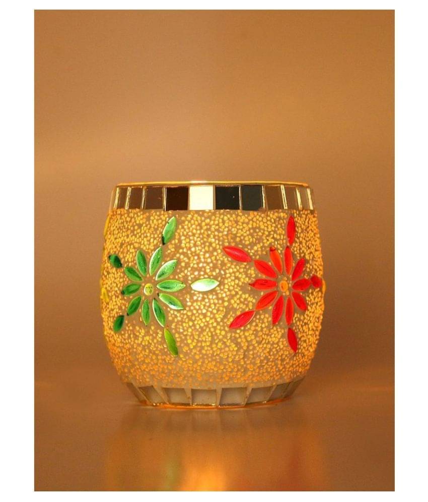     			AFAST Multicolour Table Top Glass Tea Light Holder - Pack of 1