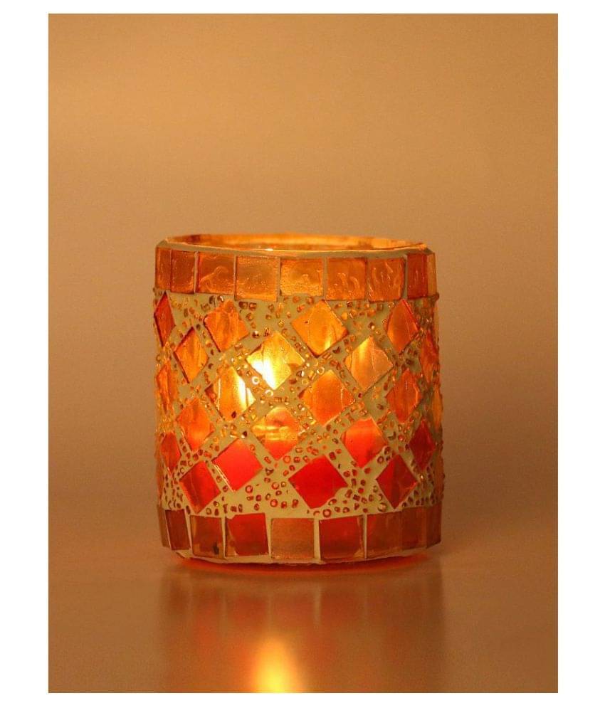    			AFAST Multicolour Table Top Glass Tea Light Holder - Pack of 1