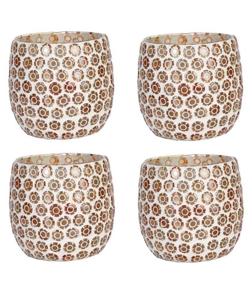 AFAST Multicolour Table Top Glass Tea Light Holder - Pack of 4 AFAST Multicolour Table Top Glass Tea Light Holder - Pack of 4
