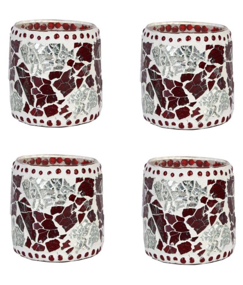     			AFAST Multicolour Table Top Glass Tea Light Holder - Pack of 4