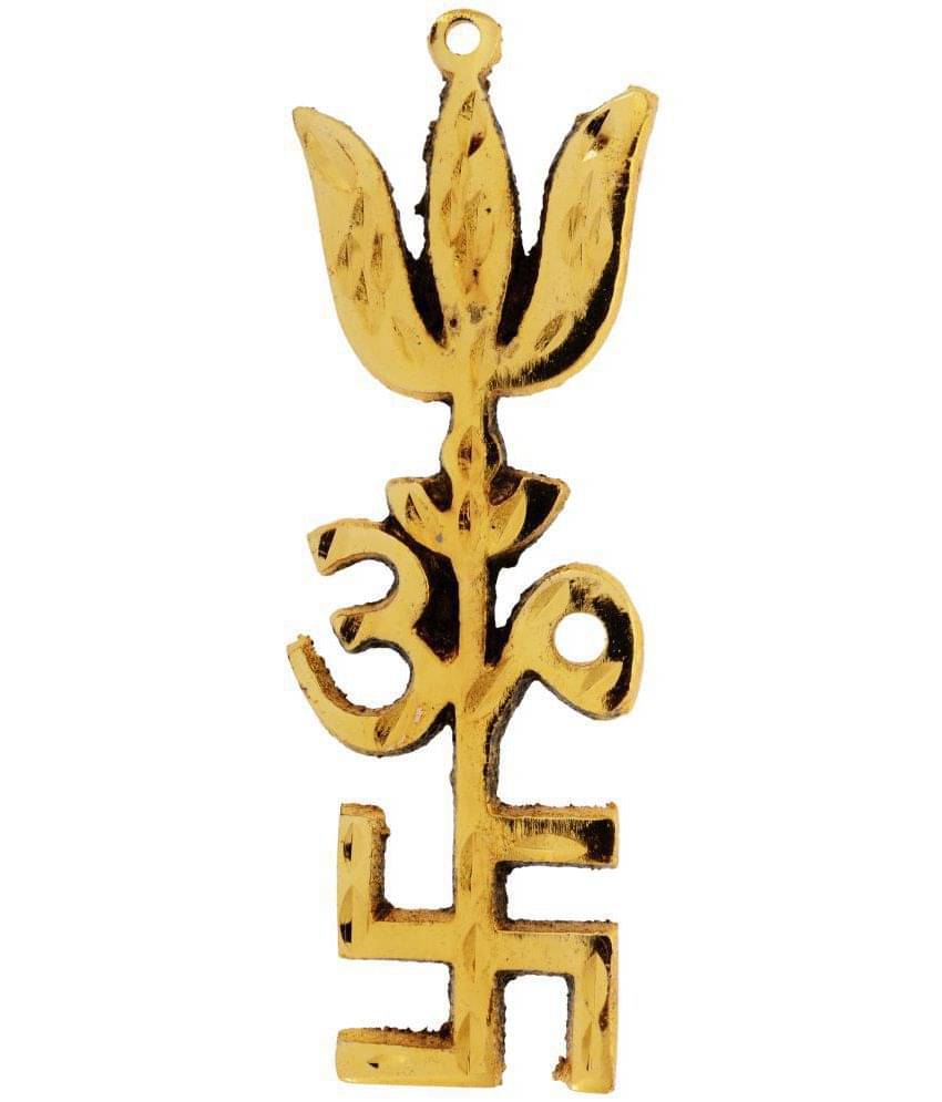 Kesar Zems Brass Ashta Dhatu Tri Shakti Trishul Wall Hanging (10 cm x 3 cm x 0.5 cm, Gold) Kesar Zems Brass Ashta Dhatu Tri Shakti Trishul Wall Hanging (10 cm x 3 cm x 0.5 cm, Gold)