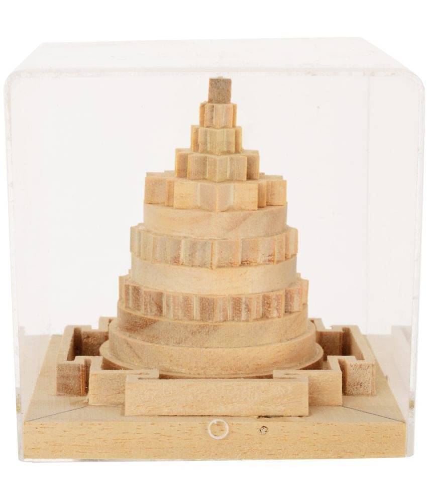     			Kesar Zems Wooden Meru Prusth Shree Yantra (7.5 cm x 7.5 cm x 7.5 cm, Brown)