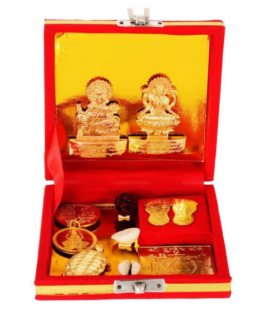 Kesar Zems Zinc Goddess Kuber Dhan Laxmi Varsha Yantra Set (11 cm x 11 cm x 3 cm, Gold, Pack of 11) Kesar Zems Zinc Goddess Kuber Dhan Laxmi Varsha Yantra Set (11 cm x 11 cm x 3 cm, Gold, Pack of 11)