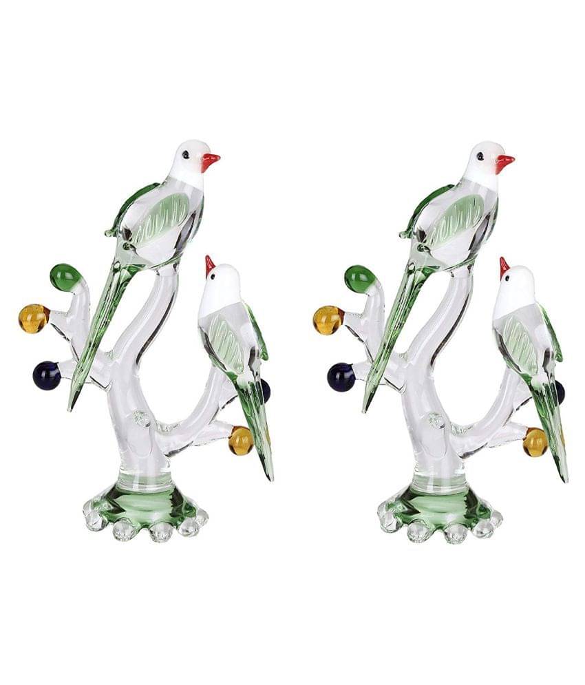 Somil Multicolour Glass Handicraft Showpiece - Pack of 2 Somil Multicolour Glass Handicraft Showpiece - Pack of 2