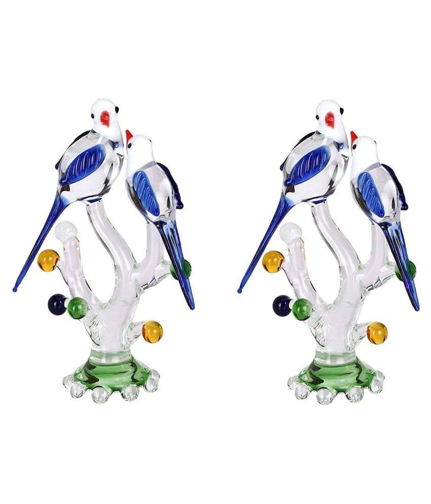 Somil Multicolour Glass Handicraft Showpiece - Pack of 2 Somil Multicolour Glass Handicraft Showpiece - Pack of 2