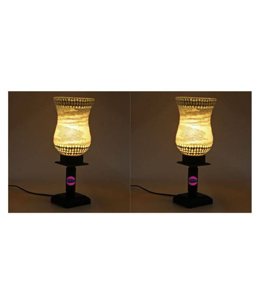     			Somil Decorative Glass Table Lamp - Pack of 2