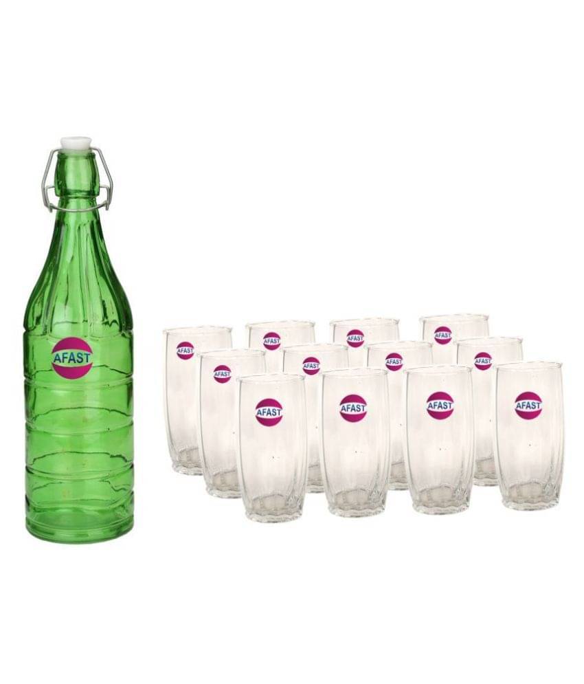     			Afast Glass Bottle, Glass Set, Transparent, Pack Of 13, 1000 ml