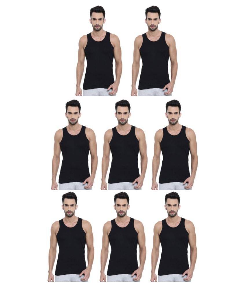     			Dixcy Scott Black Sleeveless Vests Pack of 8