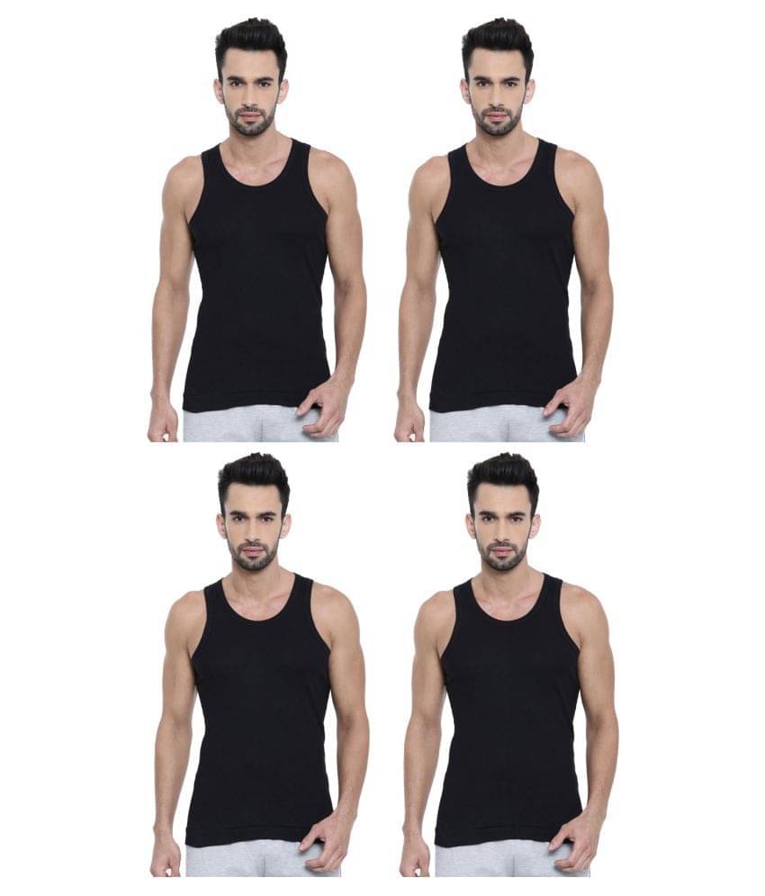 Dixcy Scott Black Sleeveless Vests Pack of 4 Dixcy Scott Black Sleeveless Vests Pack of 4