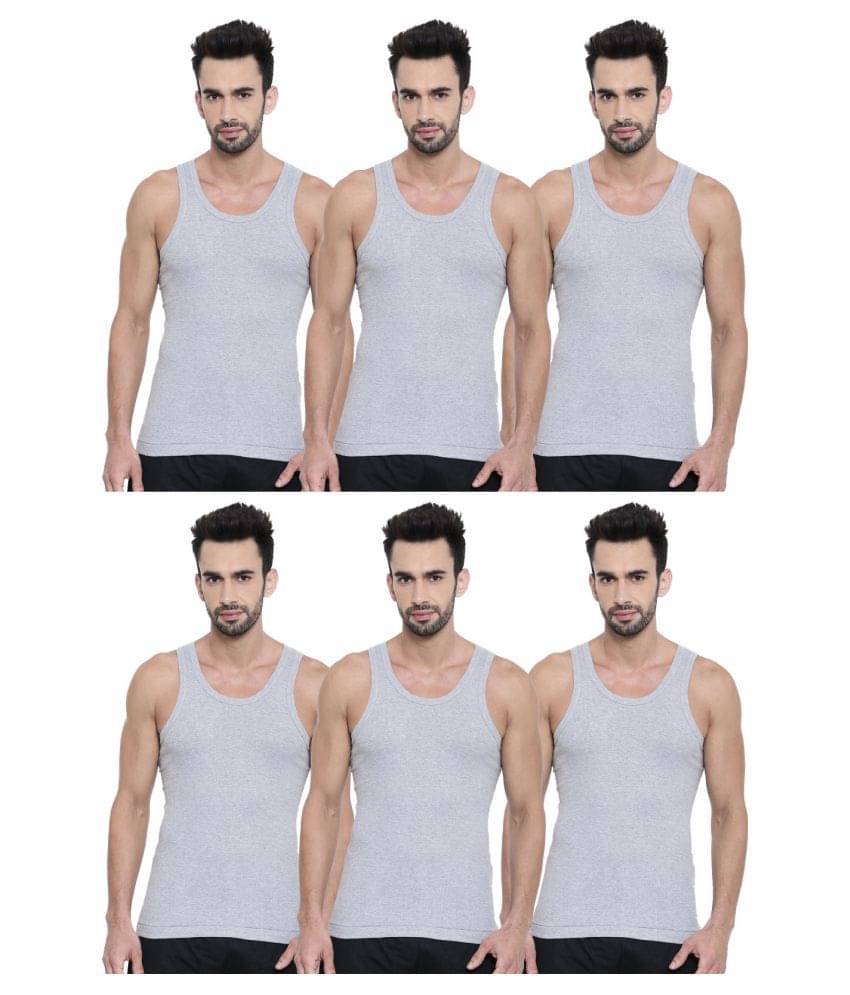    			Dixcy Scott Grey Sleeveless Vests Pack of 6