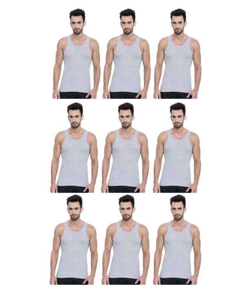     			Dixcy Scott Grey Sleeveless Vests Pack of 9