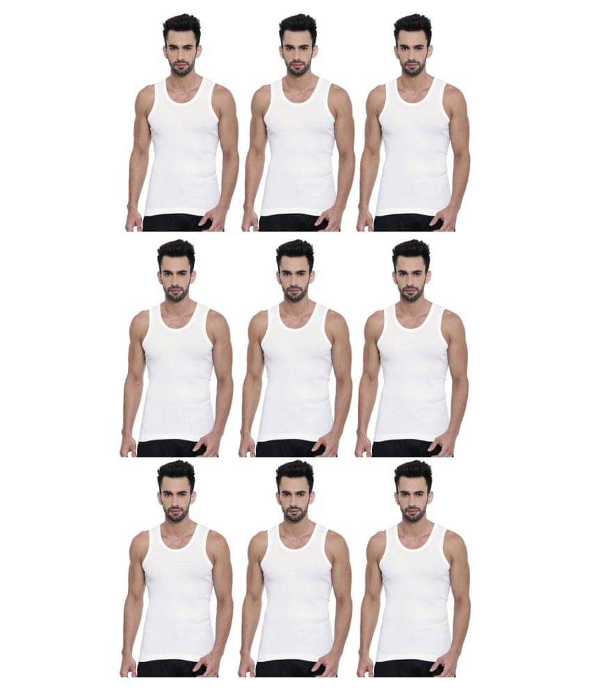     			Dixcy Scott White Sleeveless Vests Pack of 9