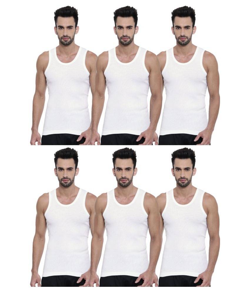Dixcy Scott White Sleeveless Vests Pack of 6 Dixcy Scott White Sleeveless Vests Pack of 6