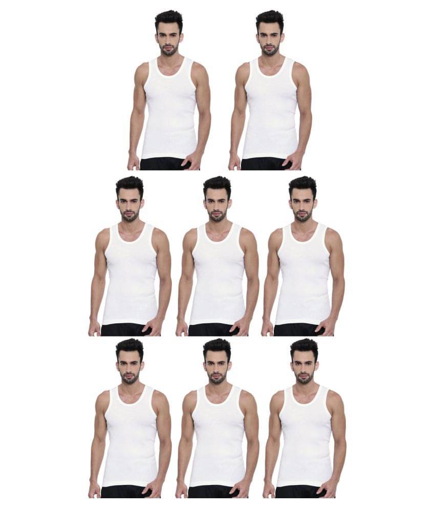 Dixcy Scott White Sleeveless Vests Pack of 8 Dixcy Scott White Sleeveless Vests Pack of 8