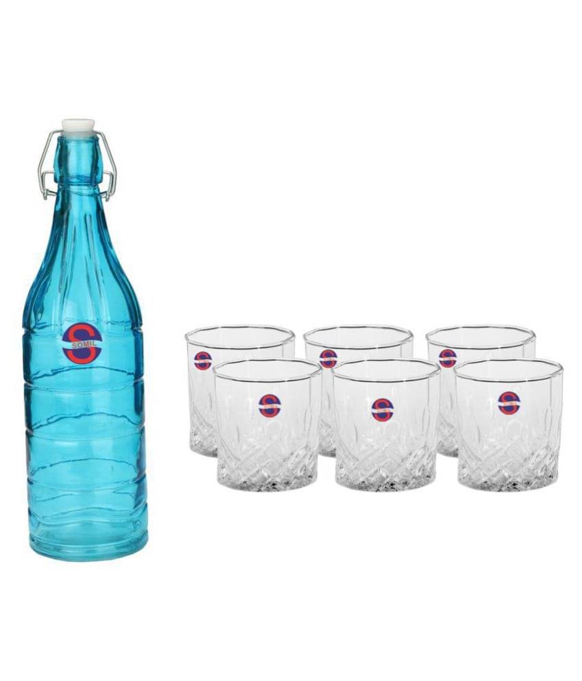     			Afast Glass Bottle, Glass Set, Transparent, Pack Of 6, 1000 ml