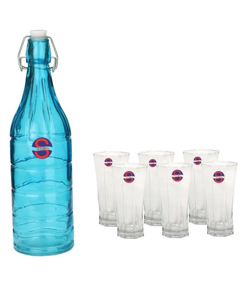     			Afast Glass Bottle, Glass Set, Transparent, Pack Of 6, 1000 ml