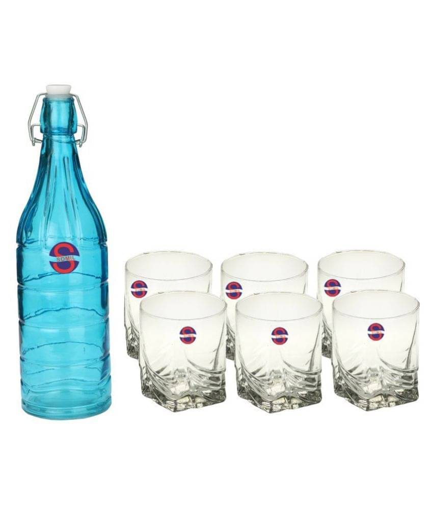     			Afast Glass Bottle, Glass Set, Transparent, Pack Of 6, 1000 ml