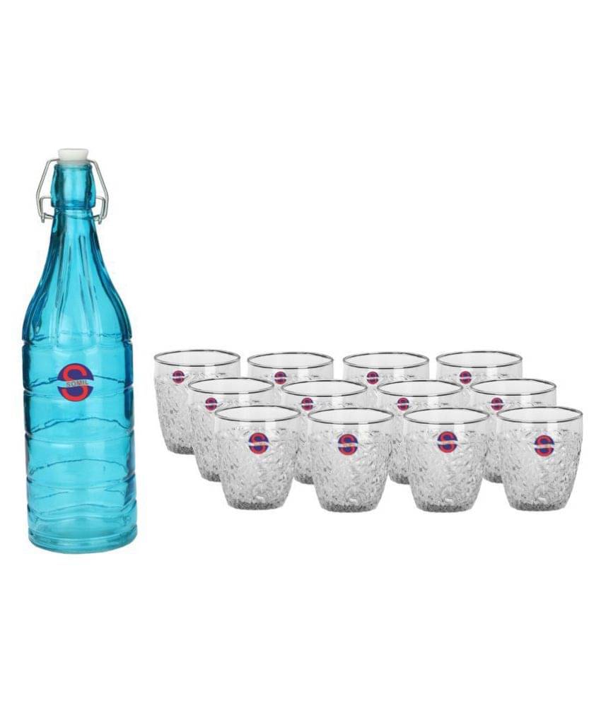     			Afast Glass Bottle, Glass Set, Transparent, Pack Of 13, 1000 ml
