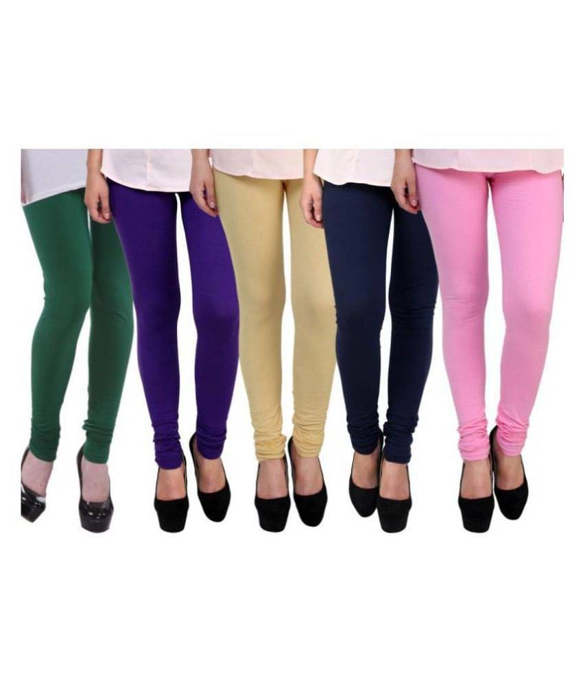     			FnMe Cotton Lycra Pack of 5 Leggings