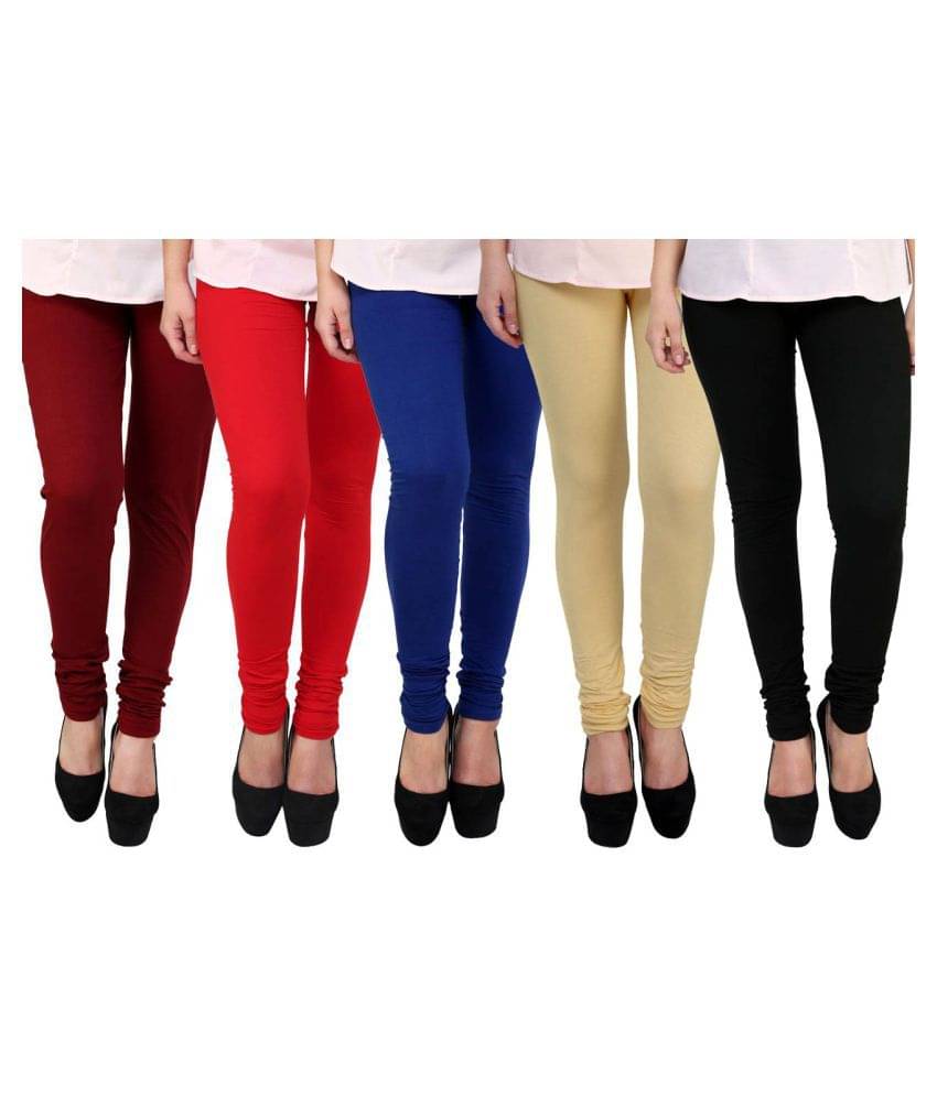     			FnMe Cotton Lycra Pack of 5 Leggings