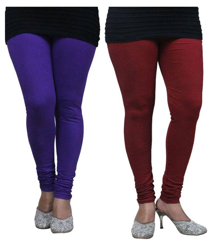     			FnMe - Blue Cotton Women's Leggings ( Pack of 2 )