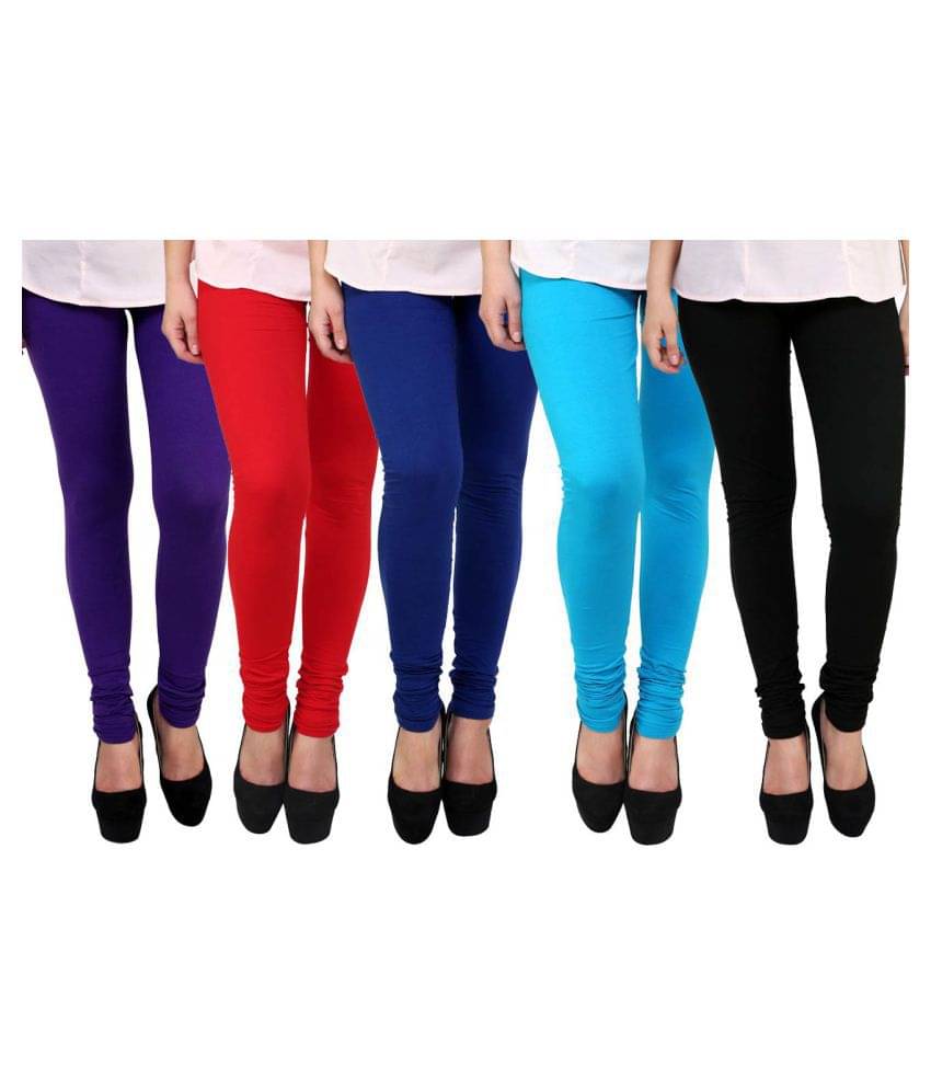     			FnMe Cotton Lycra Pack of 5 Leggings