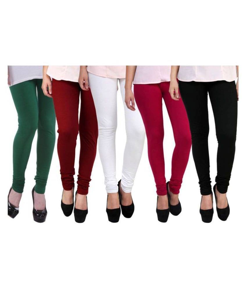    			FnMe Cotton Lycra Pack of 5 Leggings