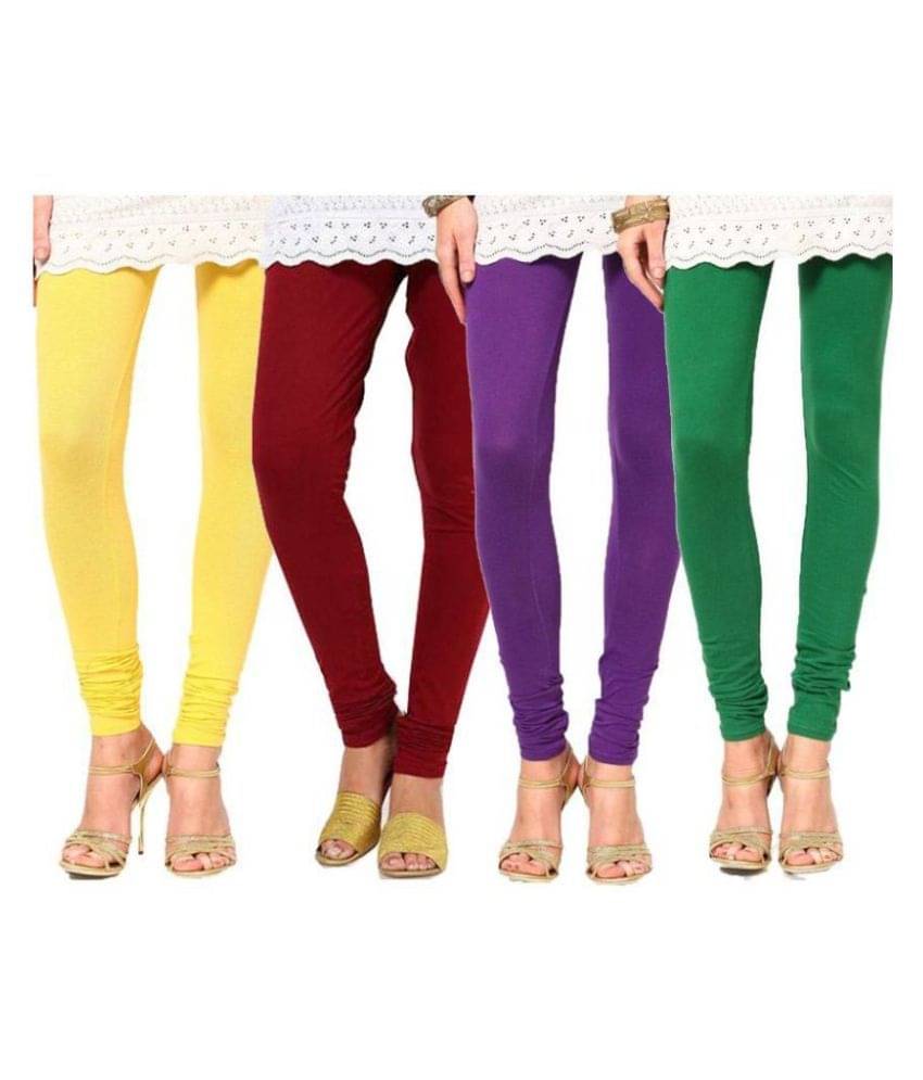 FnMe Cotton Lycra Pack of 4 Leggings     			FnMe Cotton Lycra Pack of 4 Leggings
