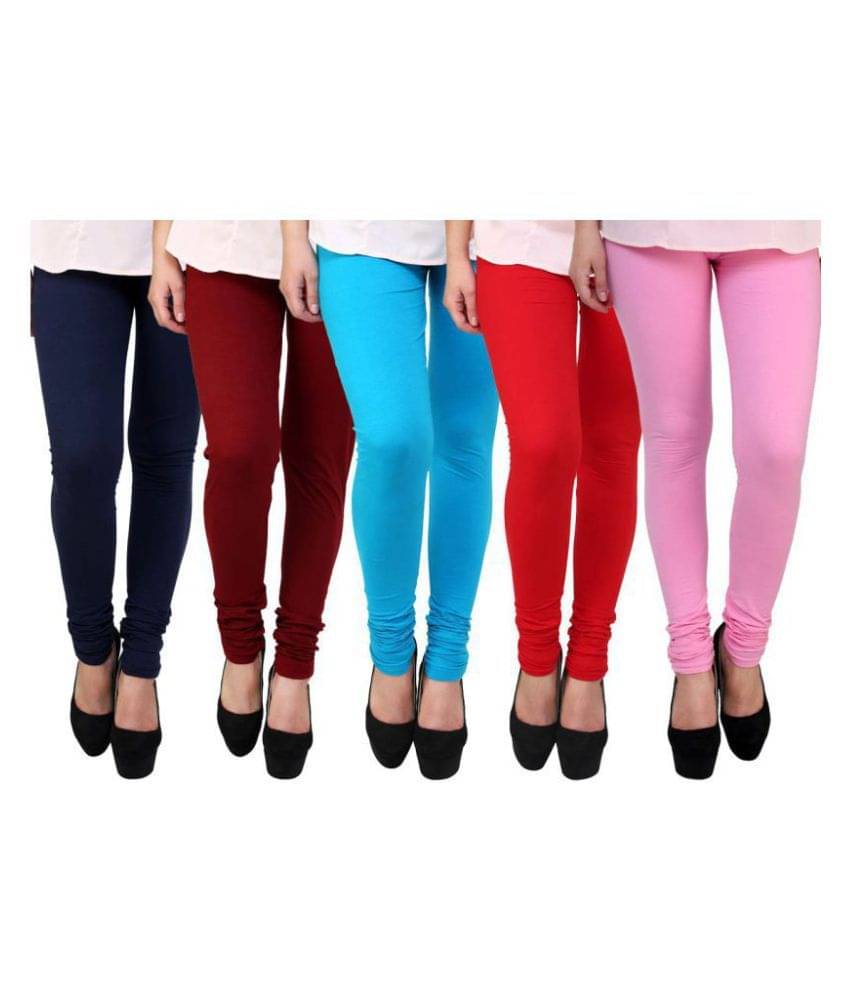     			FnMe Cotton Lycra Pack of 5 Leggings