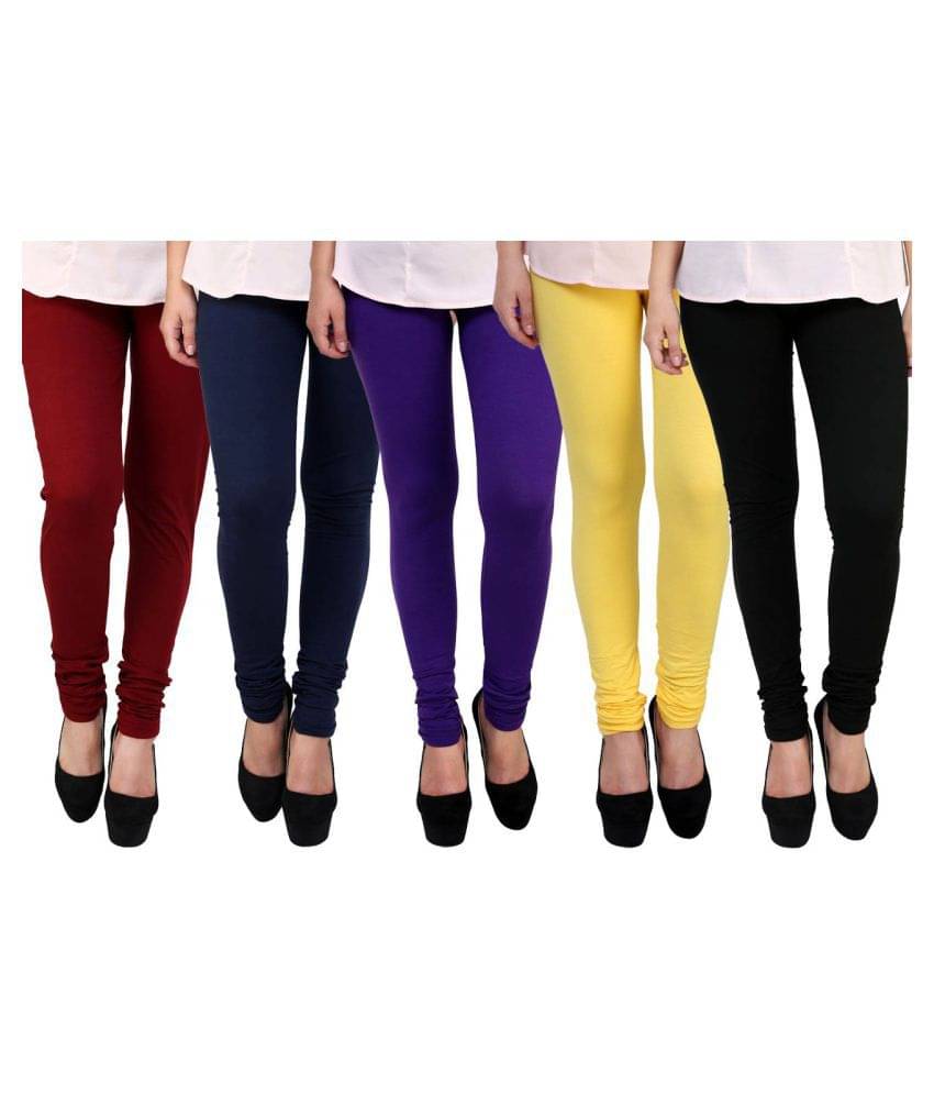    			FnMe Cotton Lycra Pack of 5 Leggings